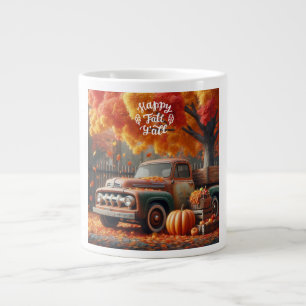 Rustic/vintage autumn farm truck large coffee mug