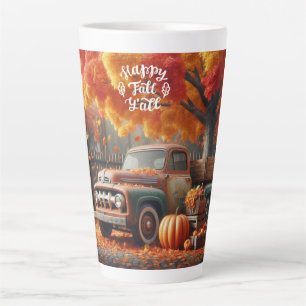 Rustic/vintage autumn farm truck latte mug
