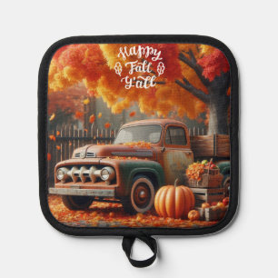 Rustic/vintage autumn farm truck pot holder