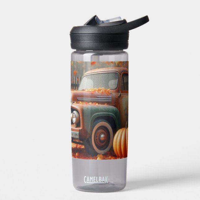Rustic/vintage autumn farm truck  water bottle (Left)