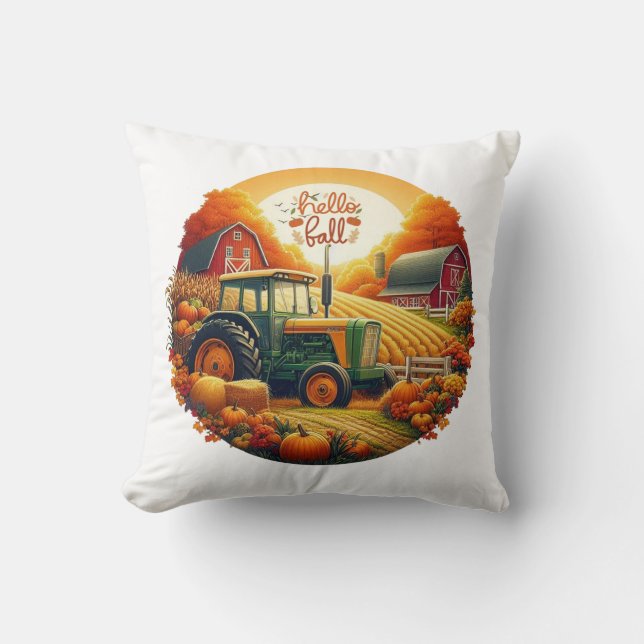 Rustic/vintage autumn on the farm cushion (Front)