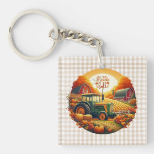 Rustic/vintage autumn on the farm key ring