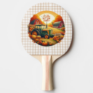 Rustic/vintage autumn on the farm ping pong paddle
