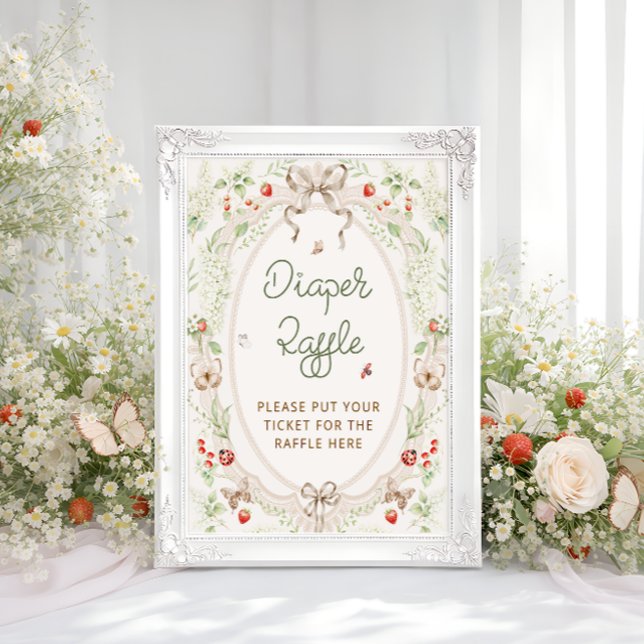 Rustic Vintage Baby Shower Diaper Raffle Poster (Creator Uploaded)