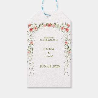 Rustic Vintage Blush Pink Floral Arch Wedding Gift Tags