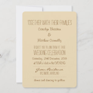 Rustic   Vintage  Brown Beige Wedding Announcement