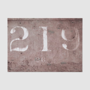 Rustic Vintage Brown Texture Train Numbers Tissue Paper
