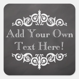 Rustic Vintage Chalkboard Custom Personalised Square Sticker