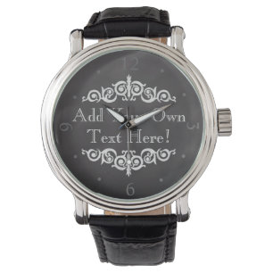 Rustic Vintage Chalkboard Custom Personalised Watch