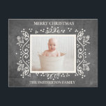Rustic Vintage Chalkboard Photo Merry Christmas Holiday Postcard<br><div class="desc">Cute rustic vintage chalkboard "Merry Christmas" (or any greeting you would like) family photo greeting card personalised with a favourite photo and your family name.</div>
