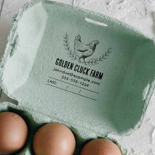 Rustic Vintage Chicken Egg Stamp