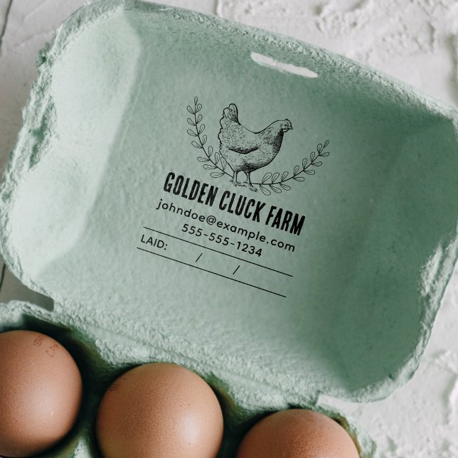 Rustic Vintage Chicken Egg Stamp (Creator Uploaded)