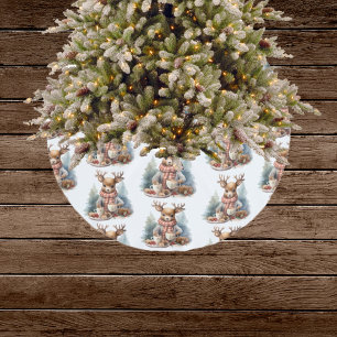 Rustic vintage Christmas tree skirt watercolor