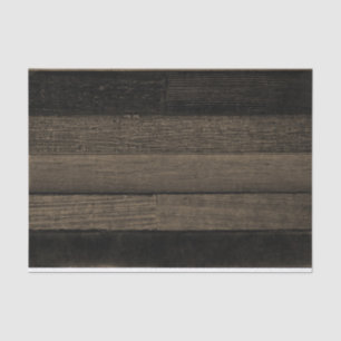 Rustic Vintage Country Sepia Black Wood Texture Tissue Paper