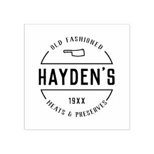 Rustic Vintage Custom Butcher's Company Logo Rubber Stamp