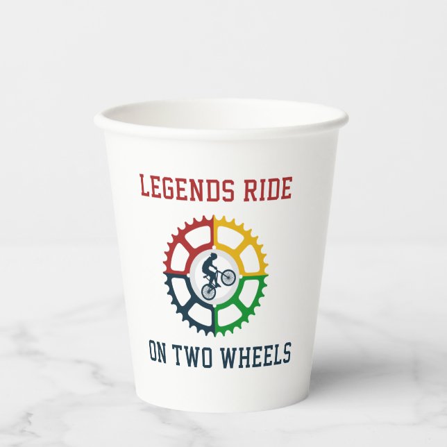 Rustic Vintage Cycling Paper Cups (Front)