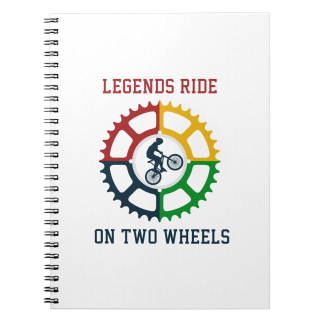 Rustic Vintage Cycling Spiral  Notebook (Front)