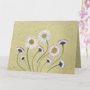 Rustic Vintage Daisies Simple design Card
