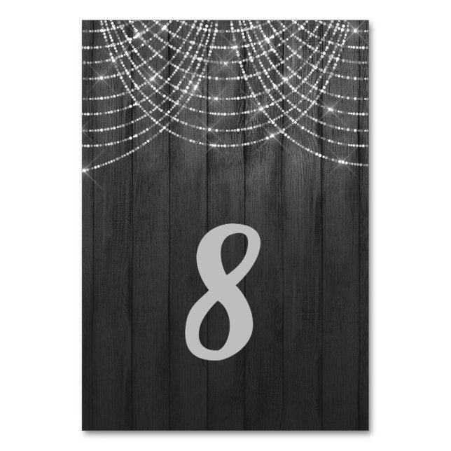 RUSTIC VINTAGE FAIRY LIGHT MODERN TABLE NUMBER (Front)