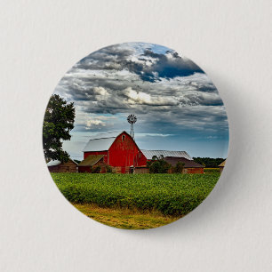 Rustic Vintage Farm Growing Soybeans 6 Cm Round Badge