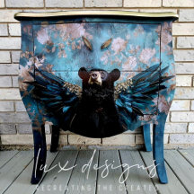 Rustic Vintage Floral Crown Queen Bear Decoupage