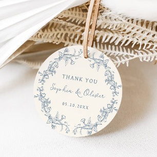 Rustic Vintage Floral Frame Wedding Favour Tags