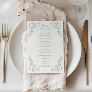Rustic Vintage Floral Frame Wedding Menu