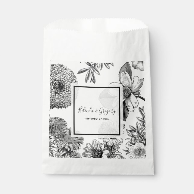 Rustic Vintage Flowers Wedding  Favour Bag (Front)