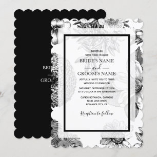 Rustic Vintage Flowers Wedding Invitations