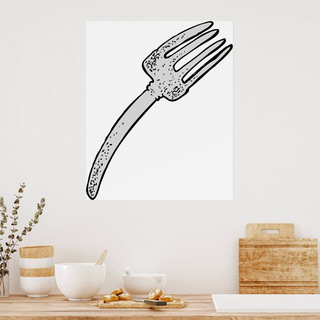 Rustic Vintage Fork Retro Cutlery Poster (Creator Uploaded)