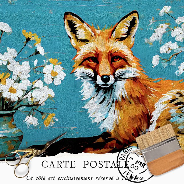 Rustic Vintage Fox Decoupage Tissue Paper (Creator Uploaded)