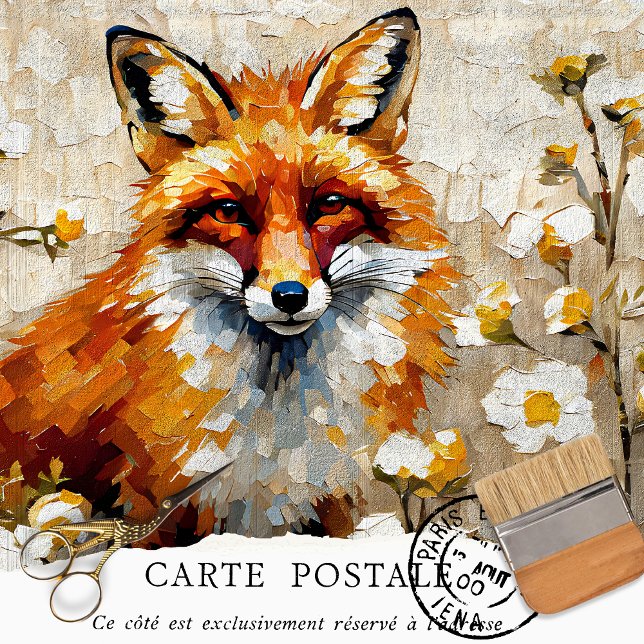 Rustic Vintage Fox Decoupage Tissue Paper (Creator Uploaded)