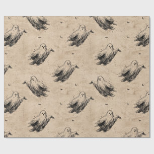 Rustic Vintage Ghost Pattern (2) Wrapping Paper