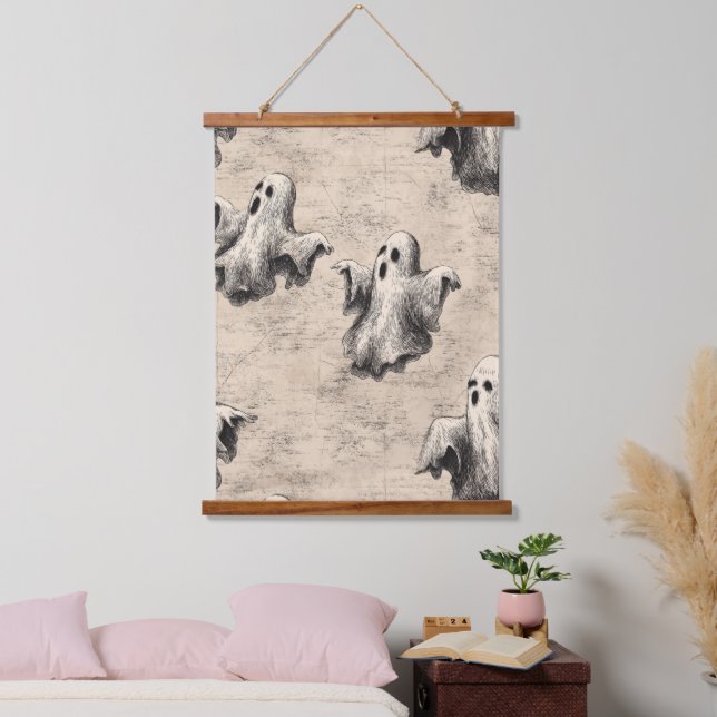 Rustic Vintage Ghost Pattern Hanging Tapestry (Bedroom)