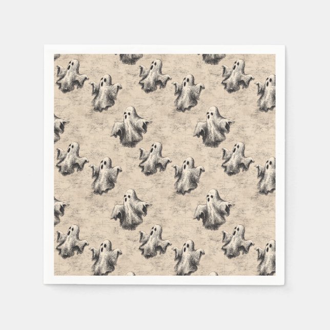 Rustic Vintage Ghost Pattern Napkin (Front)