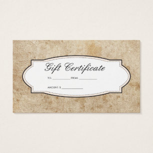 Rustic Vintage Gift Certificate
