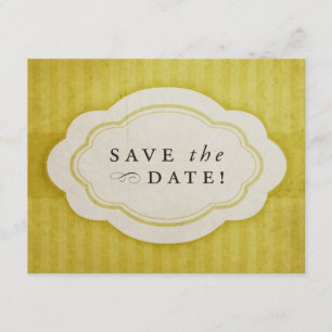 Rustic Vintage Golden Yellow Save the Dates Date