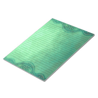 Rustic Vintage Green Lined Grunge Stationery Notepad
