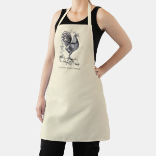 Rustic Vintage Hen Family Name Farm Apron