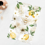 Rustic Vintage Honey Bees & Yellow Citrus Lemons Tissue Paper<br><div class="desc">We've designed this beautiful honey bee, floral and lemons decoupage tissue paper. Our design features our hand-drawn vintage sketch style honey bees in a faux gold texture as well as our hand-drawn golden crown, white rose, and flowers combine with our hand-drawn yellow citrus lemon and lush green leaves. A brush-stroke...</div>