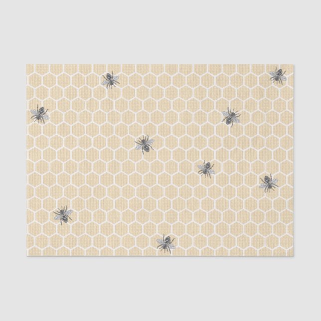 Rustic Vintage Honeycomb Bumble Bee Tissue Paper (Front)
