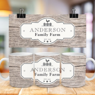 Rustic Vintage Label Border Family Farm Coffee Mug