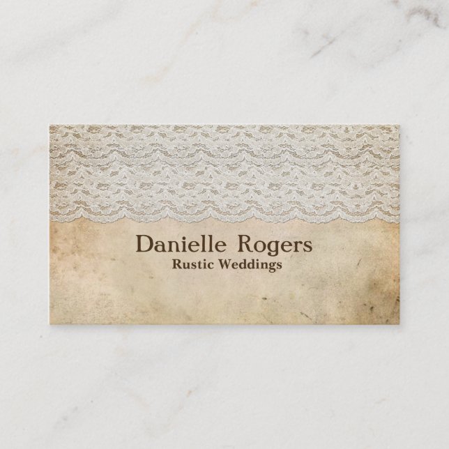 Rustic Vintage Lace Antique Elegant Business Card (Front)