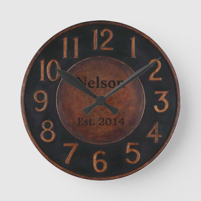 Rustic vintage-look custom clock (Front)