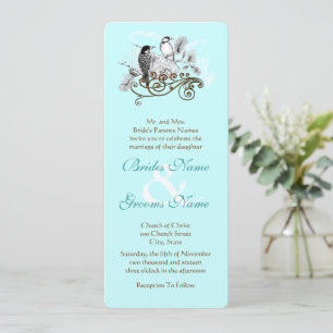 Rustic Vintage Love Bird Woodpecker Wedding Invitation