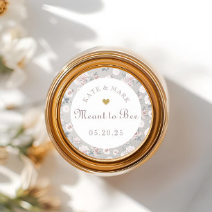 Rustic Vintage Meant to Bee Honey Wedding Favour Classic Round Sticker