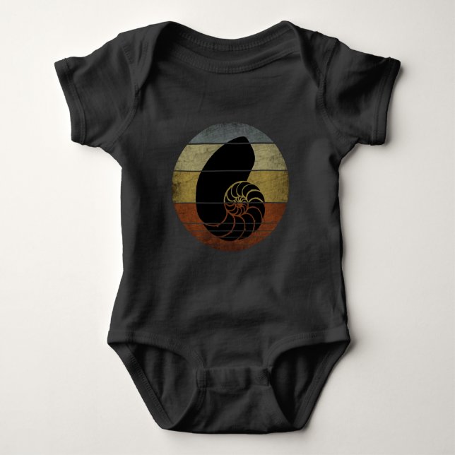 RUSTIC VINTAGE NAUTILUS BABY BODYSUIT (Front)