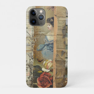 Rustic Vintage Newspaper Patchwork Collage (9) iPhone 11 Pro Case