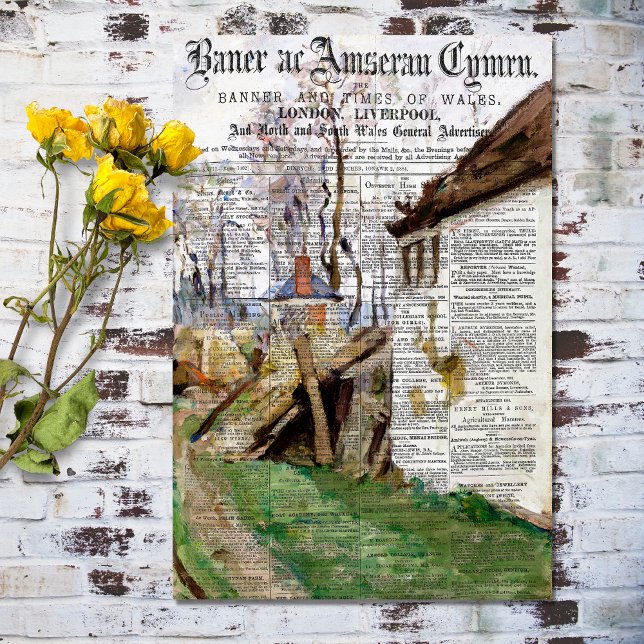 Rustic Vintage Newspaper Texture Decoupage Tissue Paper (Creator Uploaded)