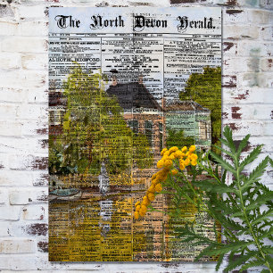 Rustic Vintage Newspaper Texture Decoupage   Tissue Paper